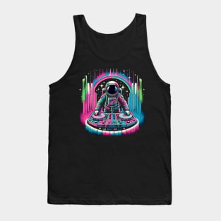 Retro Astronaut DJ Funny Astronaut Tank Top